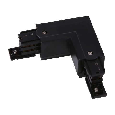 L connector 90° Left · Black for the HAOTAI XTS 3-phase high-current track platform
