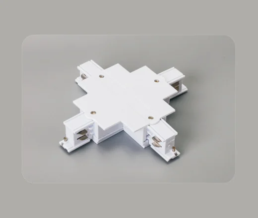 Recessed X connector for 3phase recessed track