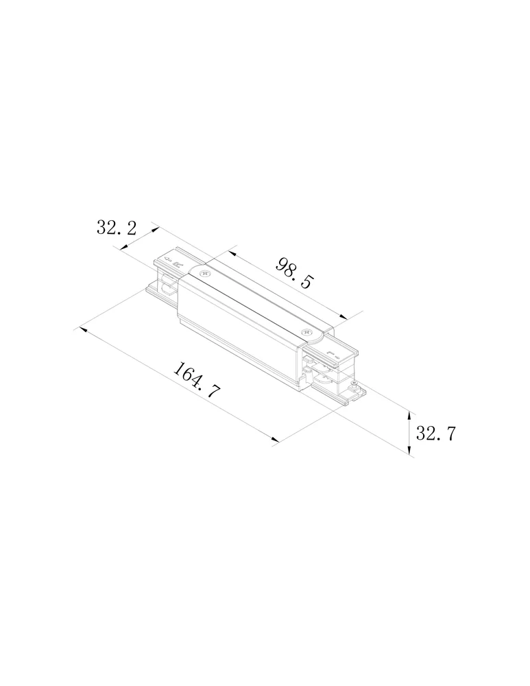 3phase track straight connector line drawing