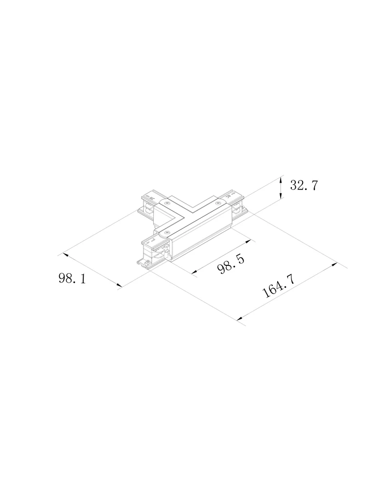 3phase track t connector line drawing